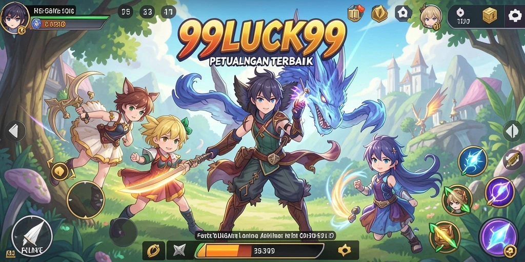 Tampilan gameplay 99LUCK99 yang epik dan penuh warna.
