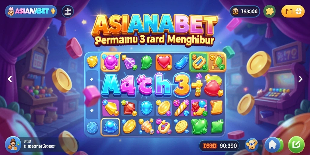 Gameplay Match-3 yang penuh warna dan menantang.