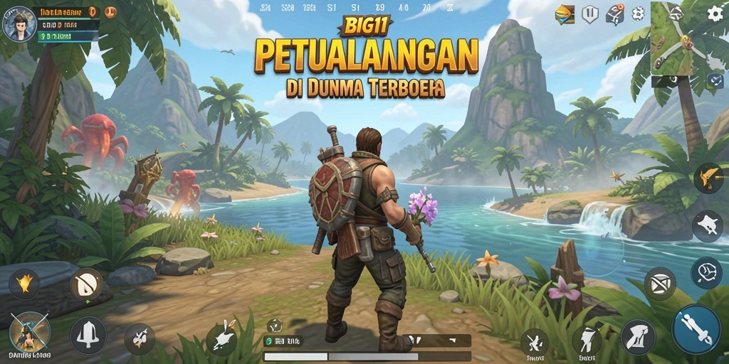 Screenshot gameplay BIG11 menampilkan dunia terbuka yang luas dan indah.