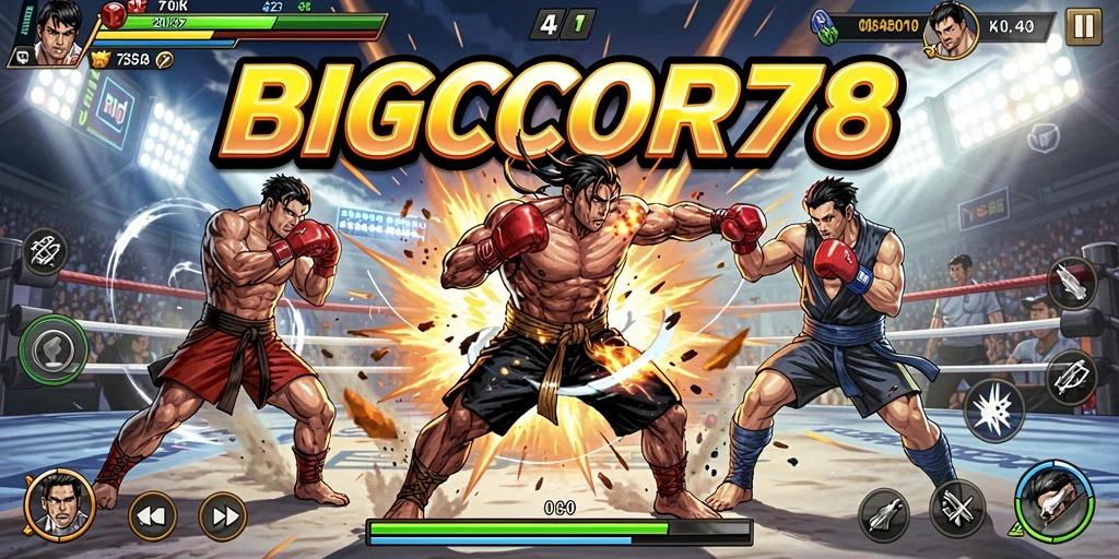 Tampilan menarik dari gameplay pertarungan epik BIGCOR78.