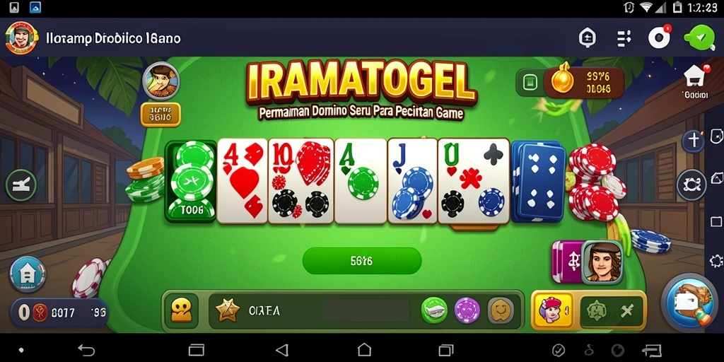 Tampilan antarmuka dari IRAMATOGEL saat bermain Domino.