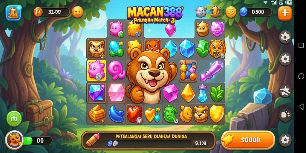 Tampilan gameplay seru dari MACAN388 saat mencocokkan item.