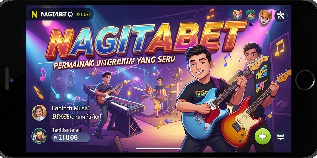 Screenshot gameplay NAGITABET menampilkan aksi seru dalam permainan musik.