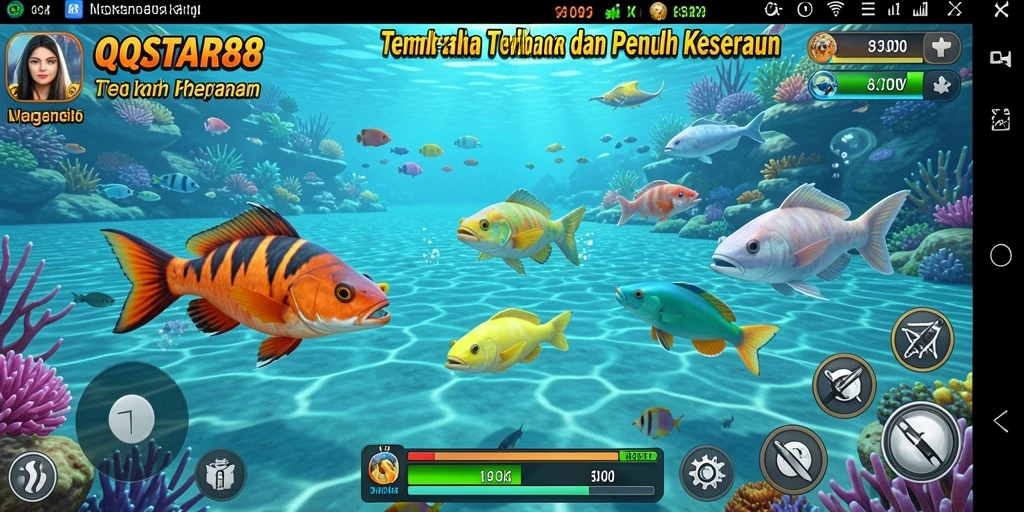 Screenshot utama QQSTAR88 menampilkan aksi seru gameplay Tembak Ikan.