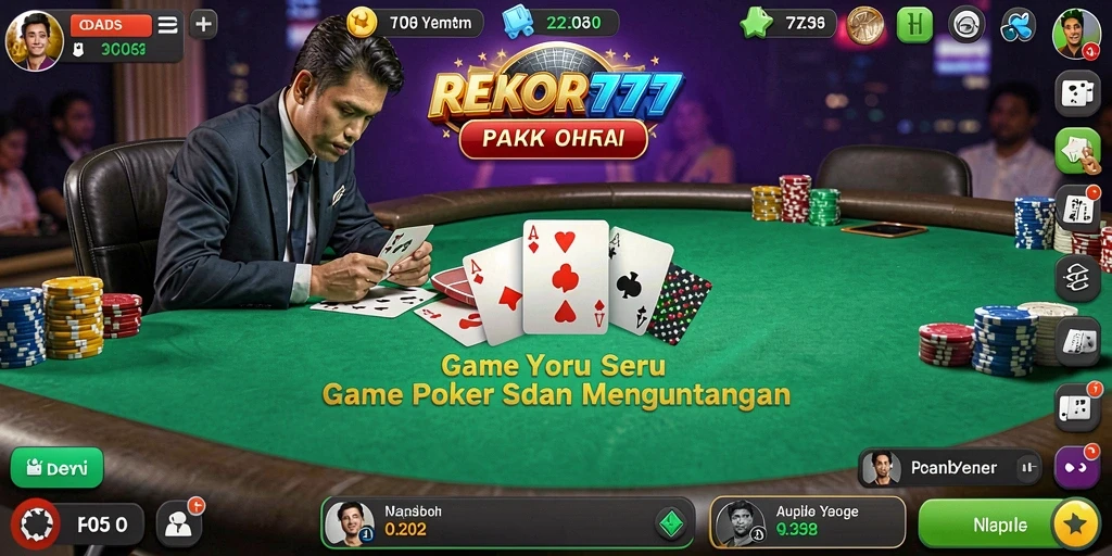 Tampilan screenshot REKOR777 yang menampilkan aksi seru permainan Poker.