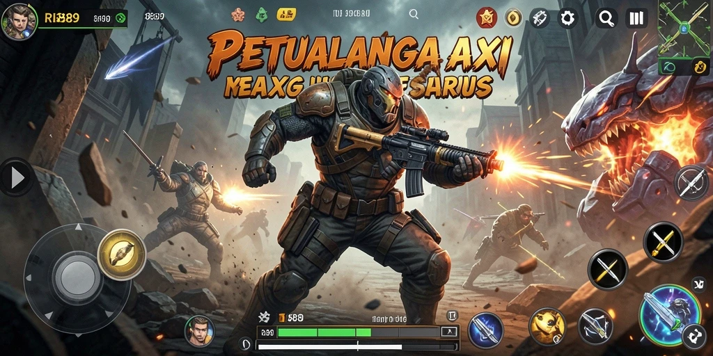 Tampilan gameplay RI889 yang penuh aksi dan tantangan seru.