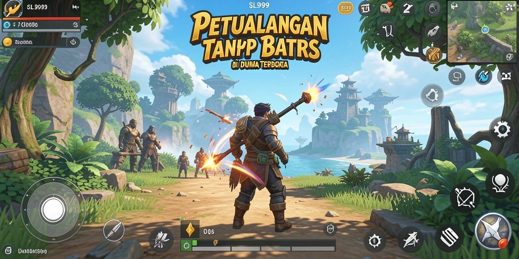 Tangkapan layar gameplay SL999 menunjukkan petualangan seru di dunia terbuka.