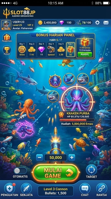Tampilan antarmuka slot88jp yang bersih dan mudah dinavigasi.